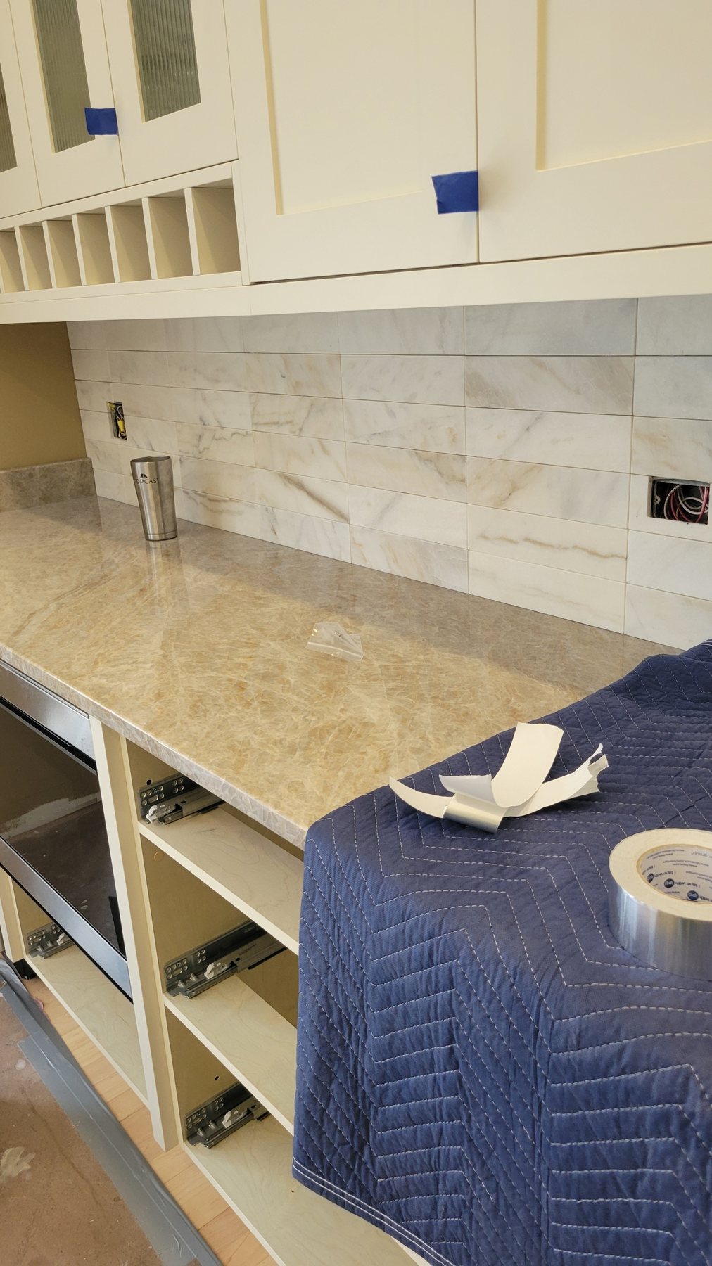Counter and backsplash work by MK Building Innovations