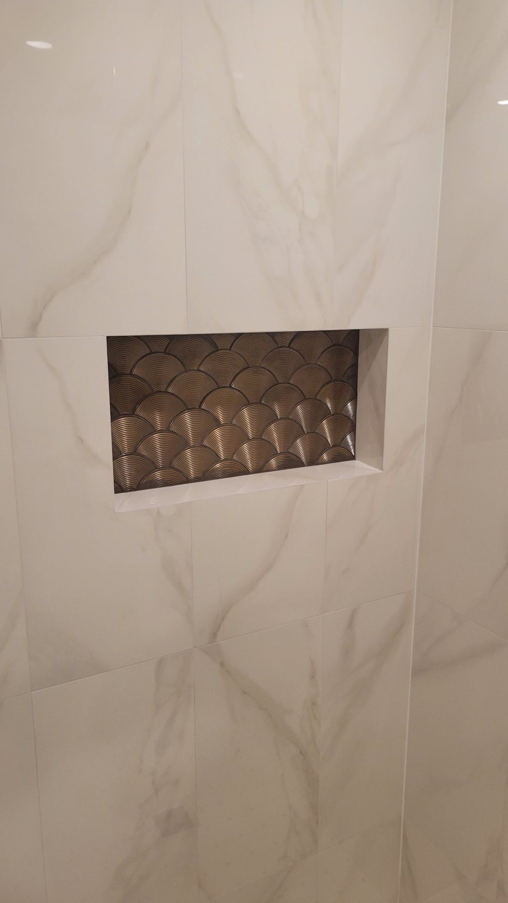 Shower niche tile detail by MK Building Innovations